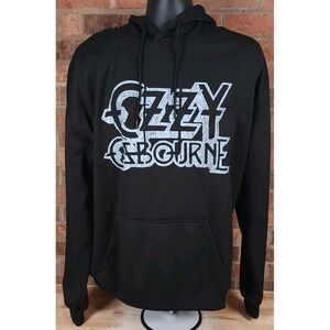 Ozzy Osbourne Spellout Logo Black Pull Over Hoodie Sweatshirt Mens 3XL‎